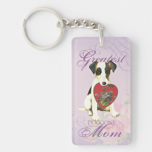 Smooth Fox Terrier Heart Mum Key Ring (Front)