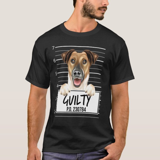 Smooth Fox Terrier Mugshot Guilty Dog T-Shirt (Front)