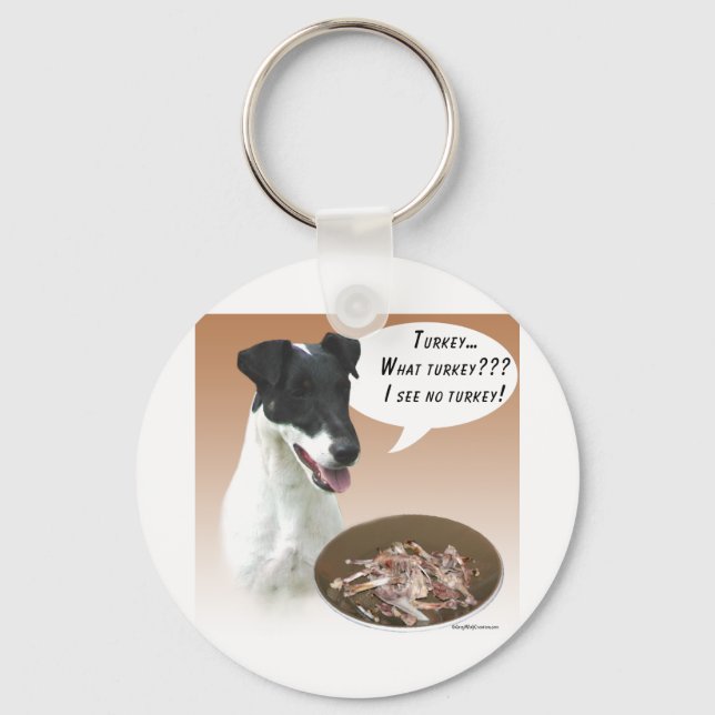 Smooth Fox Terrier Turkey Key Ring (Front)