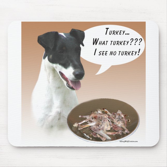 Smooth Fox Terrier Turkey Mouse Mat (Front)