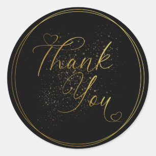 Smooth Gold Thank You Label