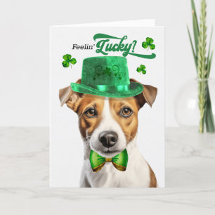 Smooth Jack Russell Dog Lucky St Patrick's Day Holiday Card
