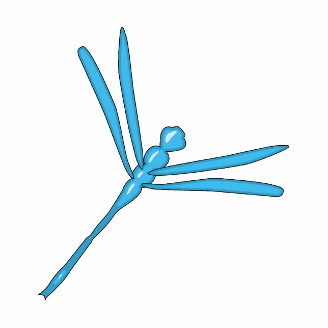 Smooth Light Blue Dragonfly Photo Sculpture Key Ring (Front)