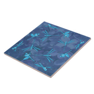 Smooth Light Blue Dragonfly Tile