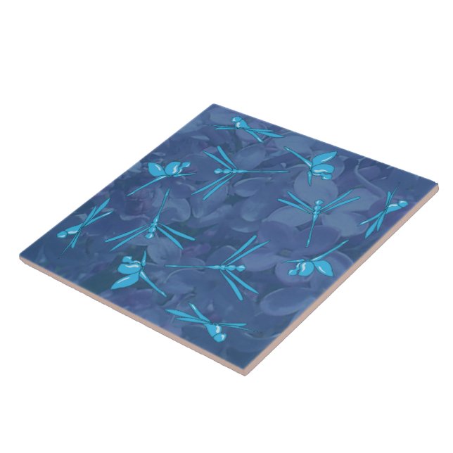 Smooth Light Blue Dragonfly Tile (Side)