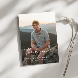 Smooth Note Graduation Thank You Card