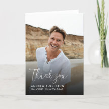 Smooth Note Graduation Thank You Card