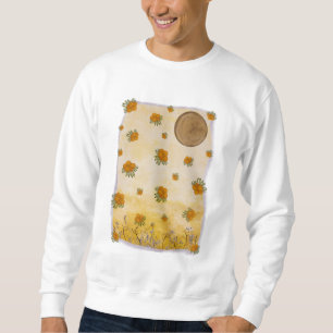 Smooth Poetic Golden Flowers Sky Composition Sweatshirt