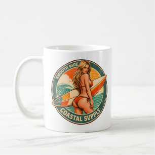 Smooth Ride Coastal Supply   Surf Pin-up Graphic Coffee Mug