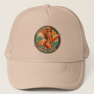 Smooth Ride Coastal Supply   Surf Pin-up Graphic Trucker Hat