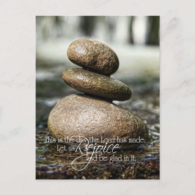 Smooth Rocks in Water Psalm 118 Postcard (Front)