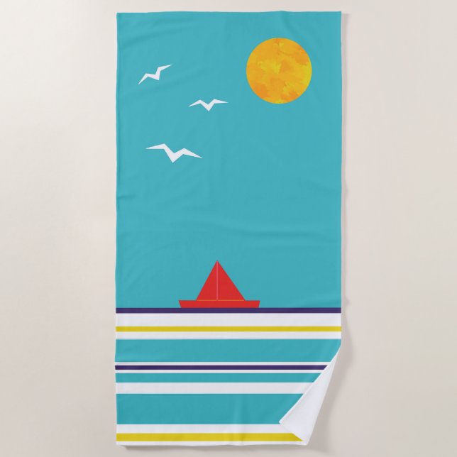 Smooth Sailing Beach Towel (Front)