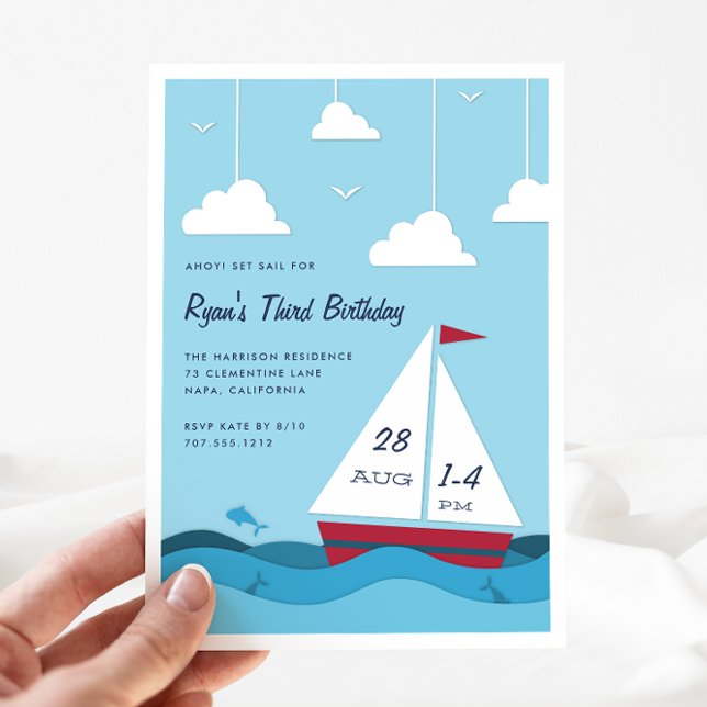 Smooth Sailing | Kids Birthday Party Invitation (Creator Uploaded)