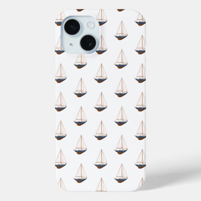 Smooth Sailing Preppy Nautical Case-Mate iPhone Case (Back)