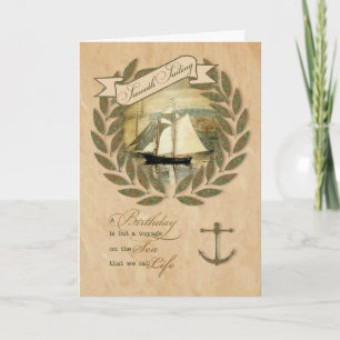 Smooth Sailing Ship Themed Birthday Card