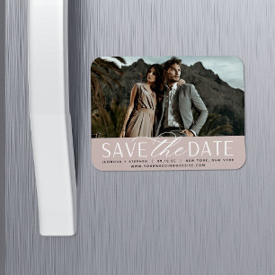 Smooth Script   Horizontal Photo Save the Date Magnet