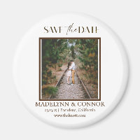 Smooth Script Photo Save the Date Magnet