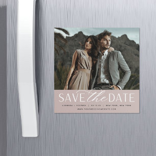 Smooth Script   Photo Save the Date Magnet