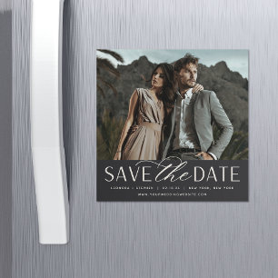 Smooth Script   Photo Save the Date Magnet