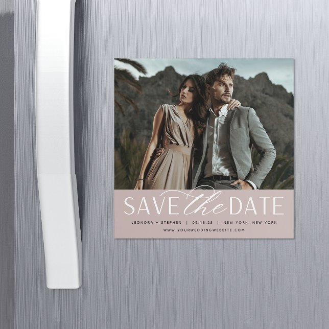 Smooth Script | Photo Save the Date Magnet (Creator Uploaded)