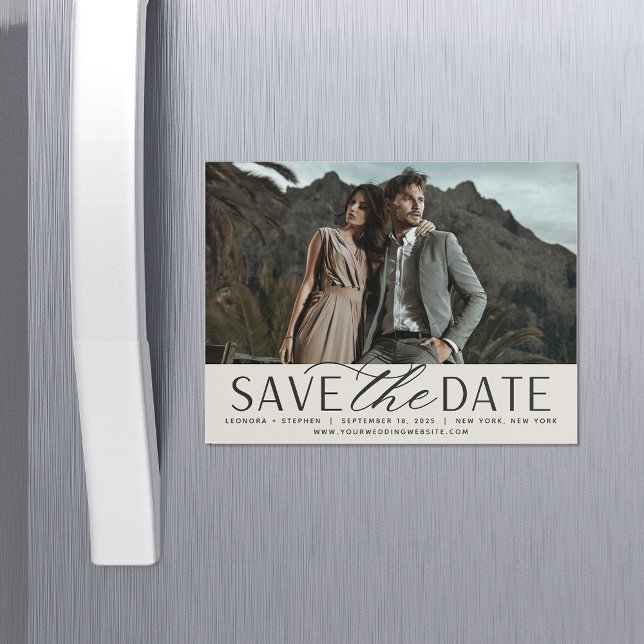Smooth Script | Photo Save the Date Magnet (Creator Uploaded)