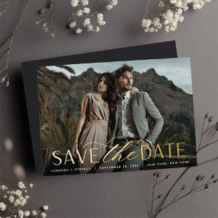 Smooth Script Single Photo Save the Date