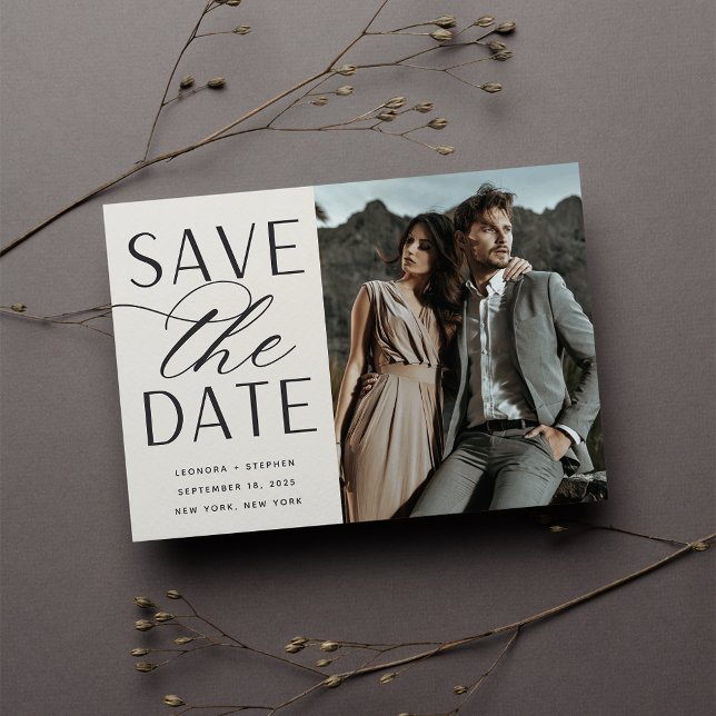 Smooth Script | Single Photo Wedding Save The Date (Creator Uploaded)