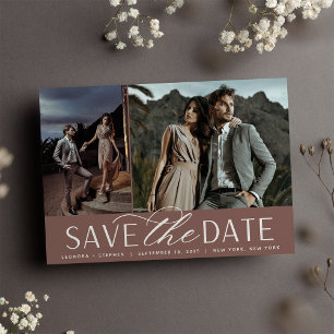 Smooth Script   Two Photo Wedding Save The Date