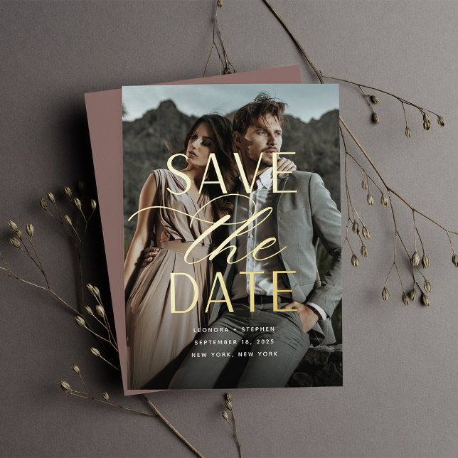 Smooth Script | Vertical Photo Save the Date (Creator Uploaded)