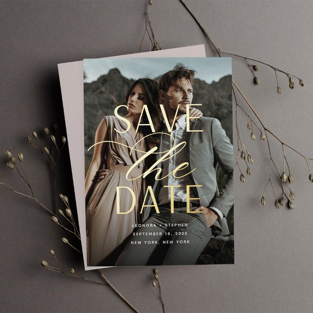 Smooth Script | Vertical Photo Save the Date (Creator Uploaded)