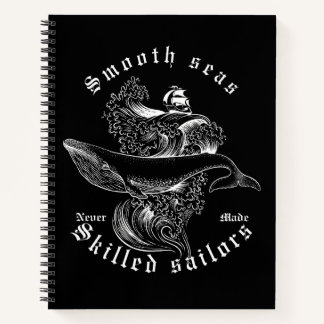  Smooth Sea Skilled Sailor Quote Nautical Whale Notebook