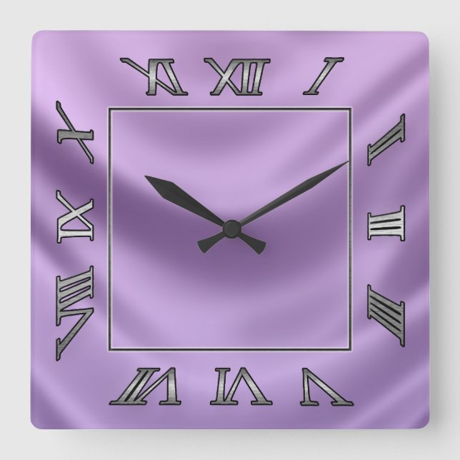 smooth silk - purple square wall clock (Front)