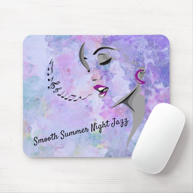 Smooth Summer Night Jazz Abstract Lavender Mouse Mat (With Mouse)