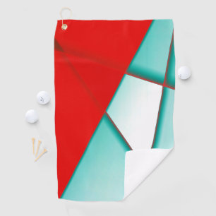 Smooth turcoise trapeze rectangle under red sheet golf towel