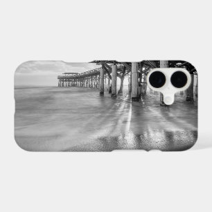Smooth Waves At Cocoa Pier Grayscale