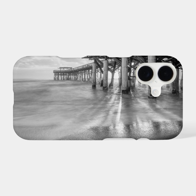 Smooth Waves At Cocoa Pier Grayscale (Back (Horizontal))