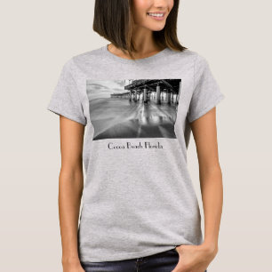 Smooth Waves At Cocoa Pier Grayscale 3/5 T-Shirt