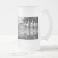 Smooth Waves At Cocoa Pier Grayscale Frosted Glass