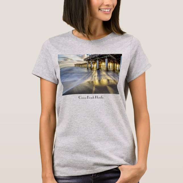 Smooth Waves At Cocoa Pier T-Shirt (Front)