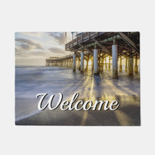 Smooth Waves At Cocoa Pier Welcome Doormat
