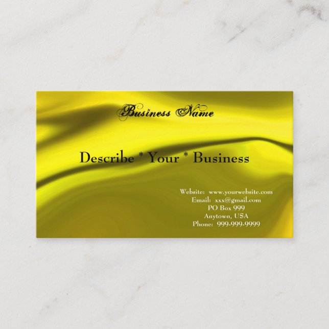 Smooth Yellow Design Business Card (Front)