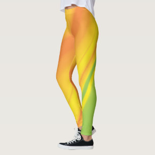 Smooth yellow green color blending background leggings