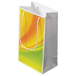 Smooth yellow green color blending background small gift bag