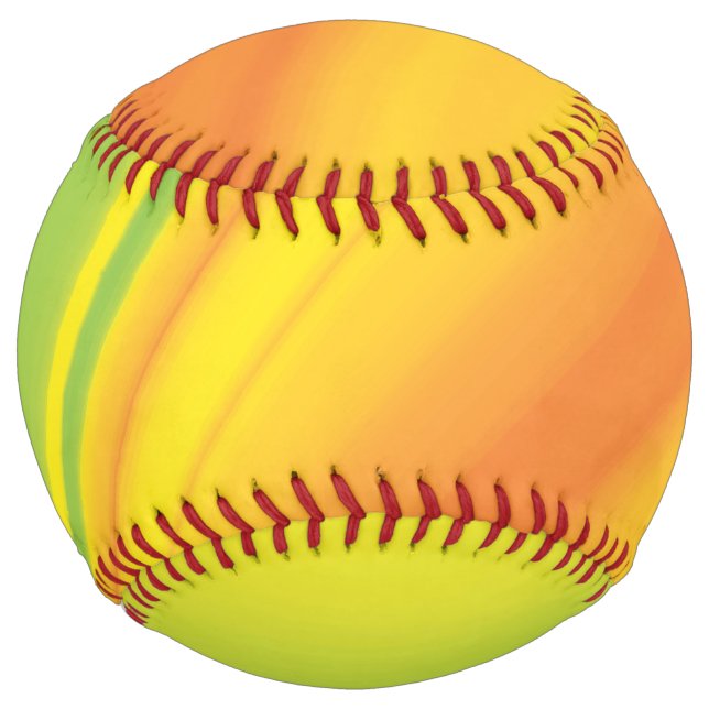 Smooth yellow green colour blending background softball (Front)