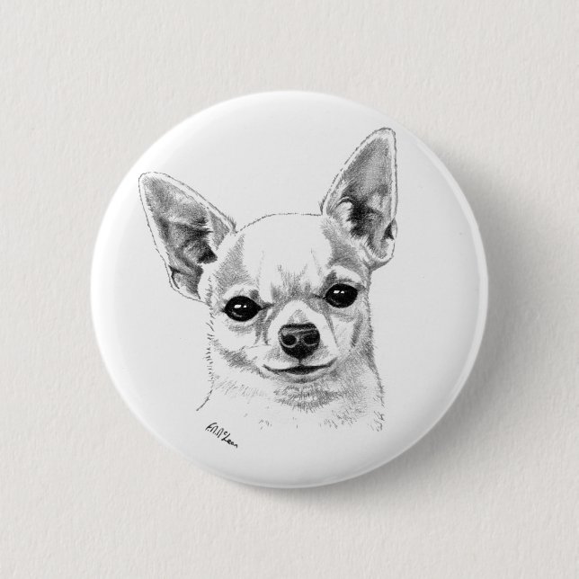 Smoothcoat chihuahua 6 cm round badge (Front)