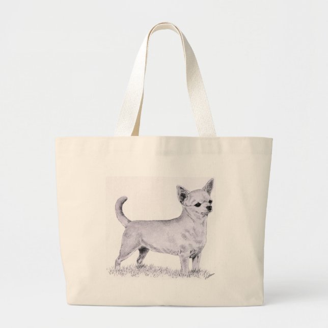 Smoothcoat chihuahua - standing large tote bag (Front)