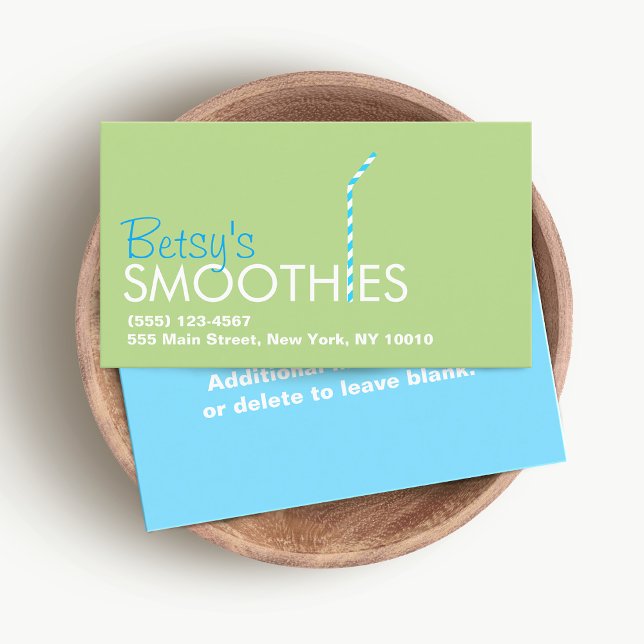 Smoothie Bar Straw Logo Business Card (Creator Uploaded)