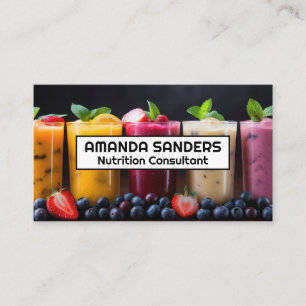 Smoothie Glasses Fruits Business Card