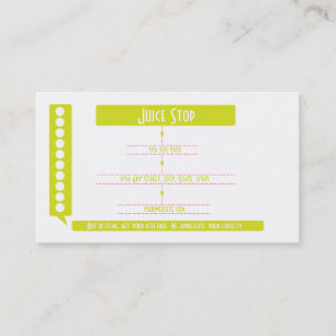 Smoothie & Juice Bar Business Card Loyalty Card