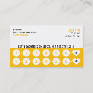 Smoothie & Juice Bar Business Card Loyalty Card